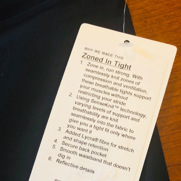 Lululemon Black Zone In Tight - Picture 6 of 8